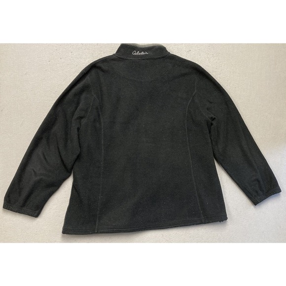 Cabelas Fleece Jacket Mens 2XL Black Full Zip Long Sleeve Outdoors Casual XXL - Picture 2 of 11